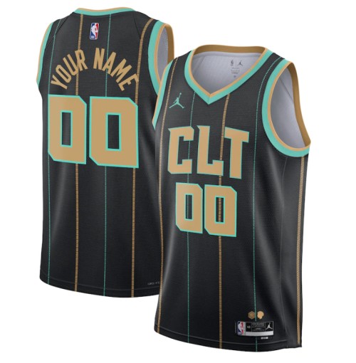 Men's Charlotte Hornets Active Player custom 2022/2023 Black City Edition Stitched Basketball Jersey